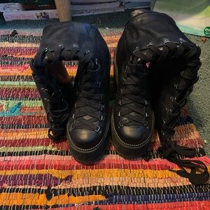 Killstar lacy black boots with zipper never worn in great condition size 8